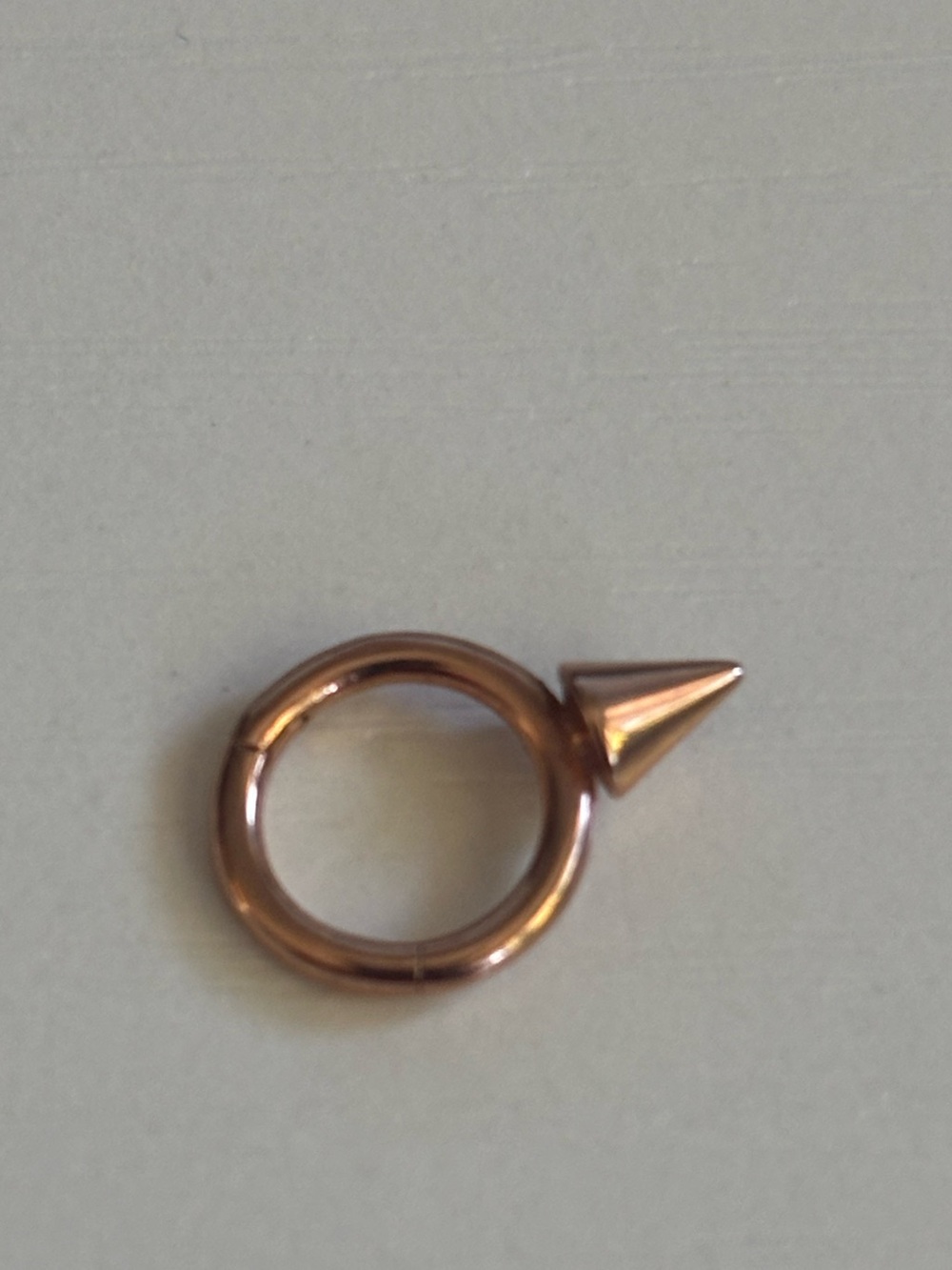 14K Solid Rose Gold Spike Earring - One Earring